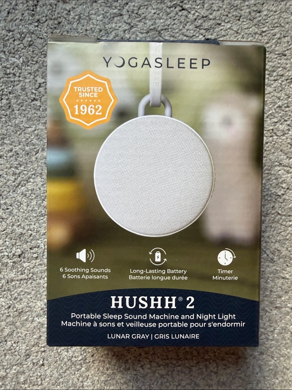 Yogasleep Hushh 2 Portable Sleep Sound Machine - Lunar Gray
